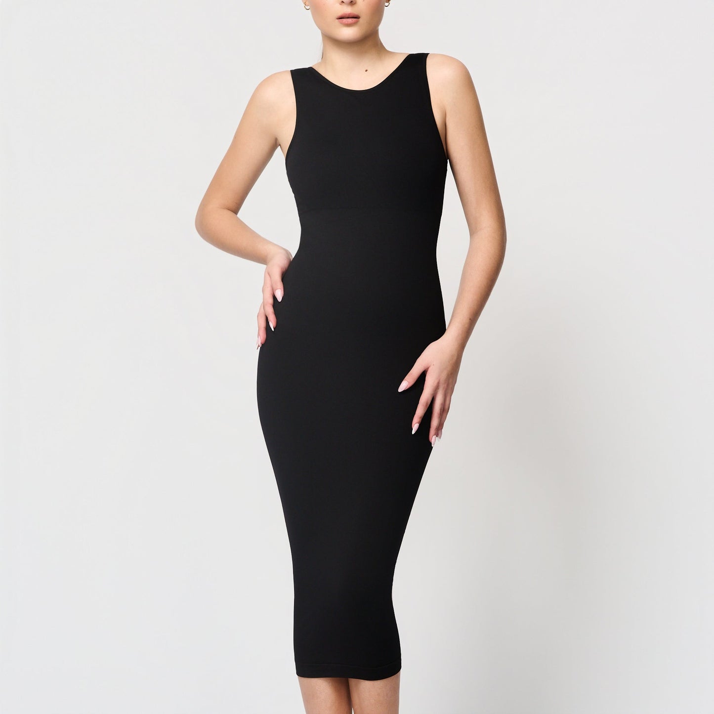 Seamless shaping dress with deep back