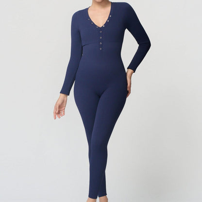 Shaping jumpsuit with buttons