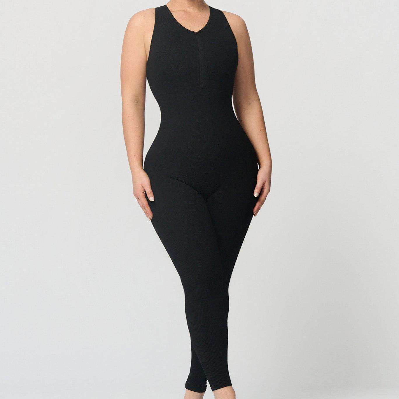 Shaping jumpsuit with zipper