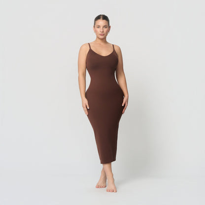 Seamless shaping dress with spaghetti straps
