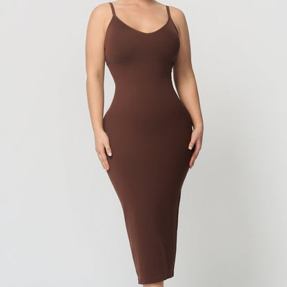 Seamless shaping dress with spaghetti straps