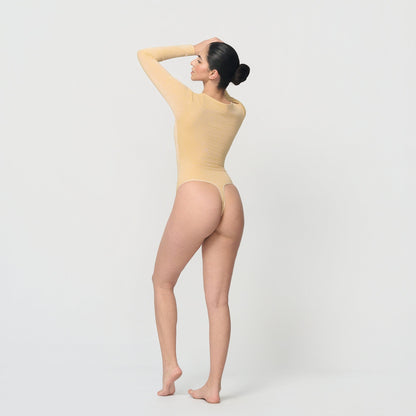 Shaping body with draped neckline