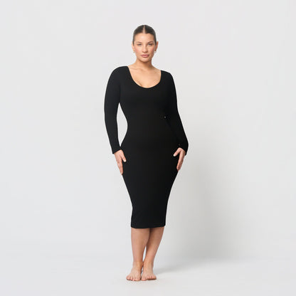 Seamless shaping dress with V-neck