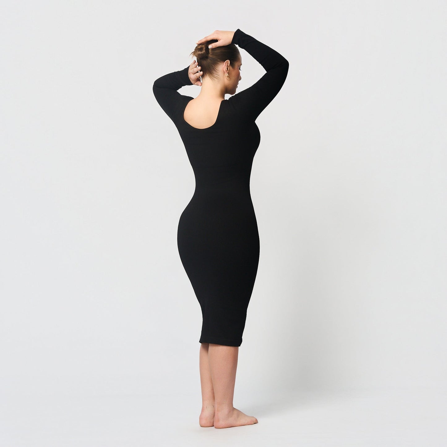 Seamless shaping dress with V-neck