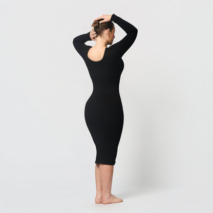 Seamless shaping dress with V-neck