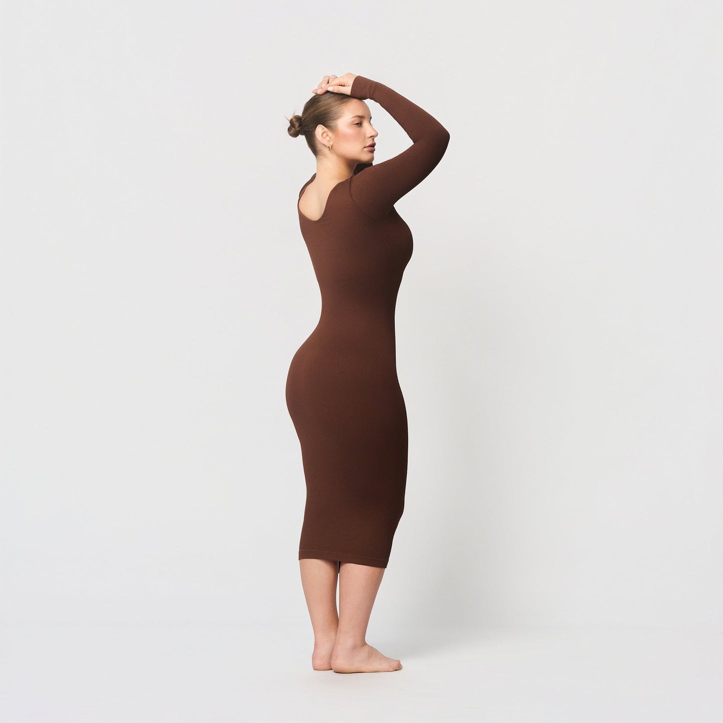 Seamless shaping dress with V-neck