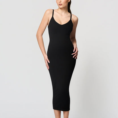 Seamless shaping dress with spaghetti straps
