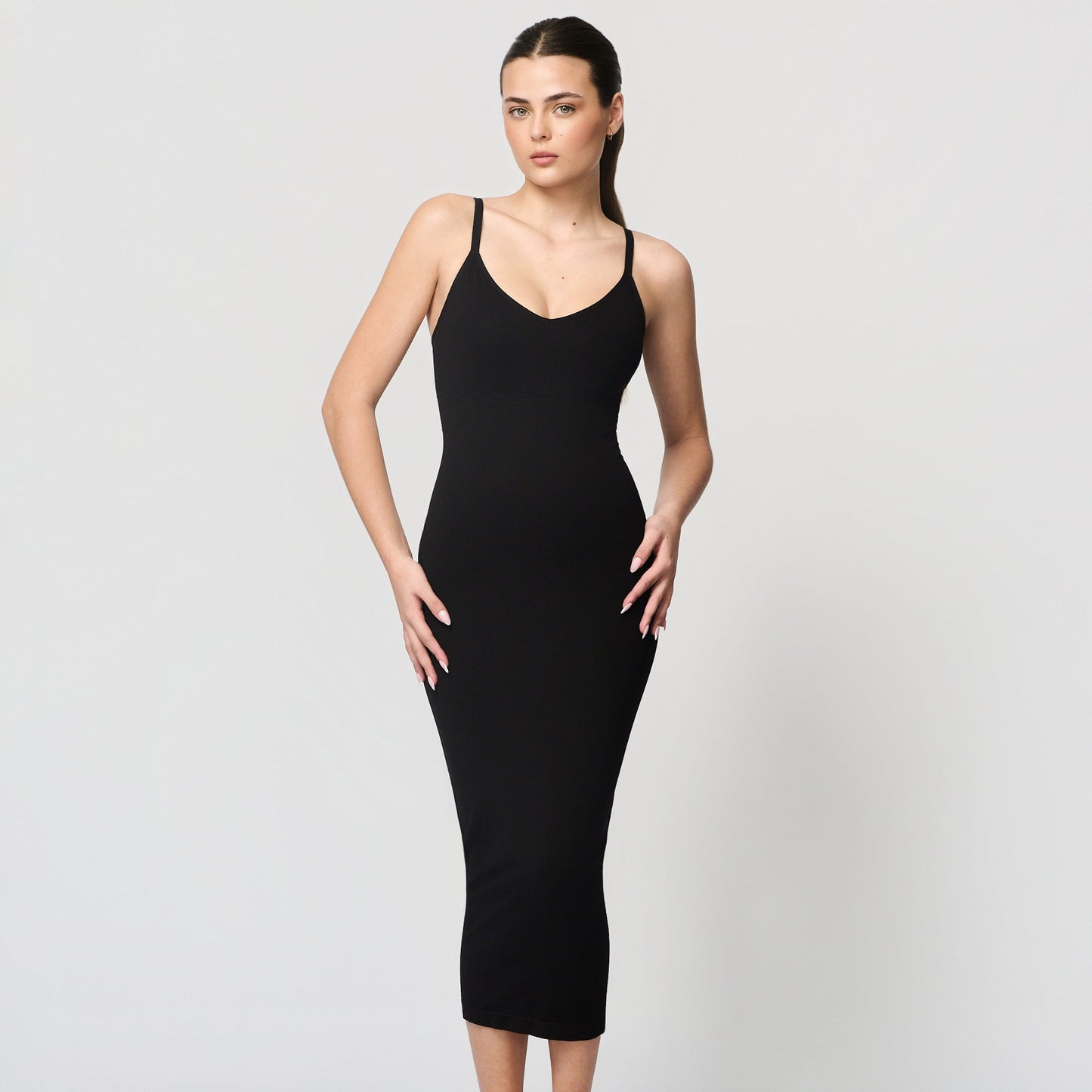 Seamless shaping dress with spaghetti straps
