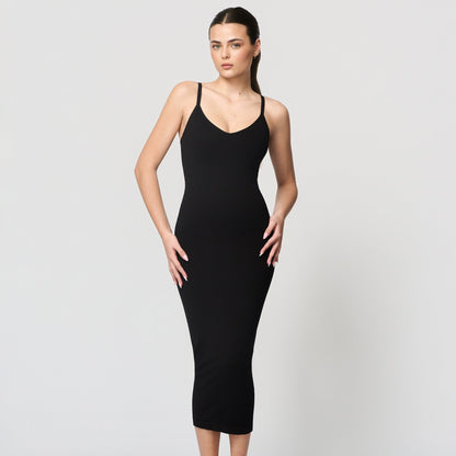 Seamless shaping dress with spaghetti straps
