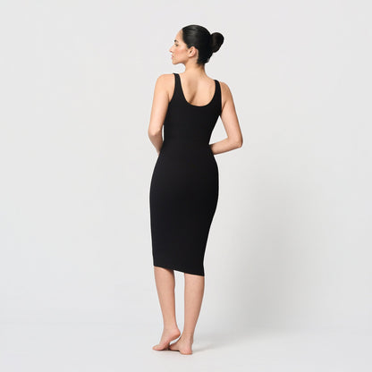 Seamless shaping dress with deep V-neckline