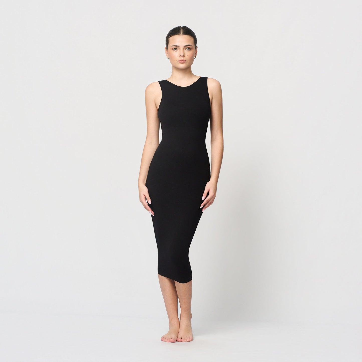 Seamless shaping dress with deep back