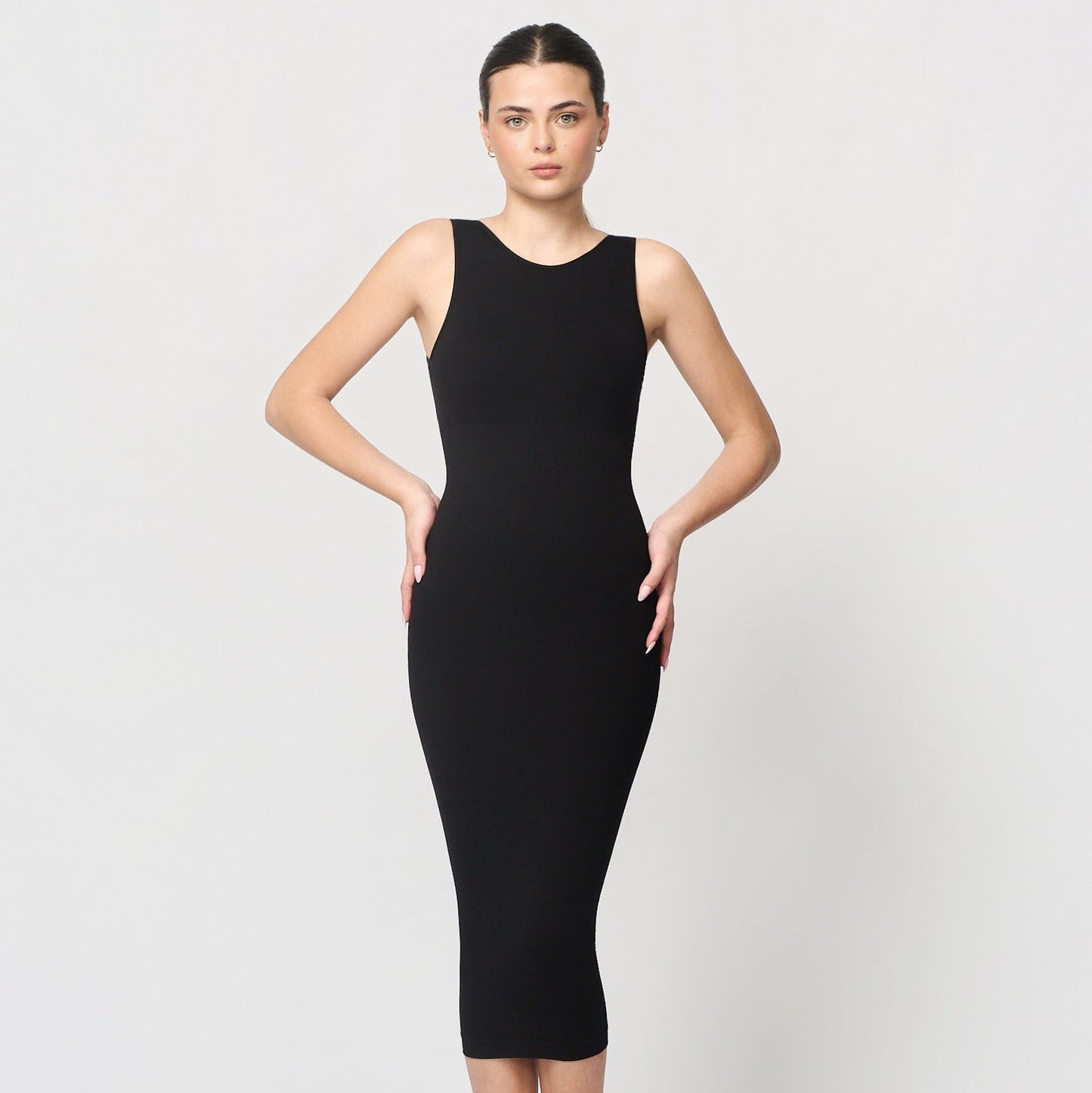 Seamless shaping dress with deep back