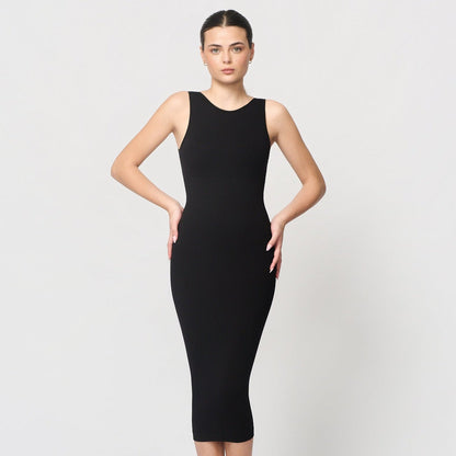 Seamless shaping dress with deep back