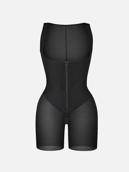 Shaping body with zipper