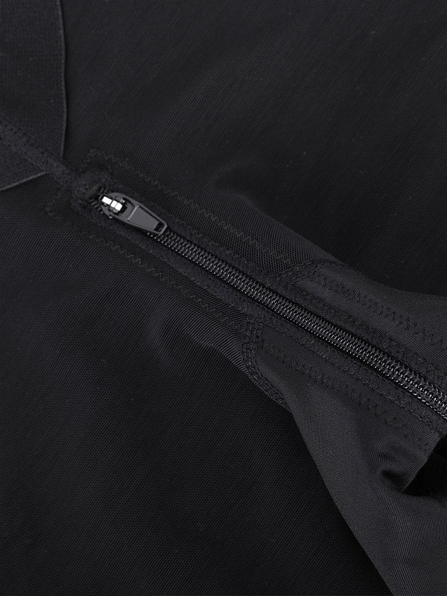 Shaping body with zipper