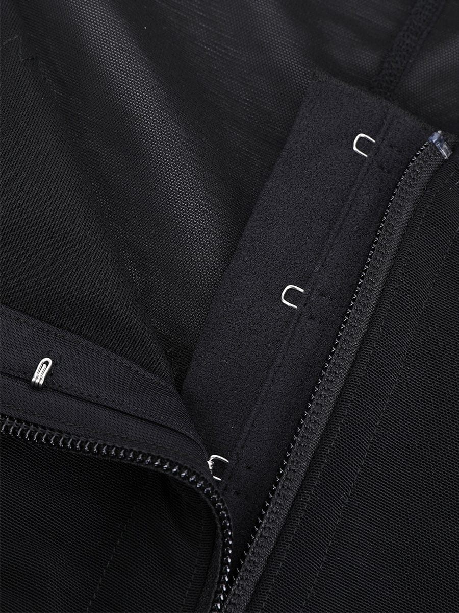 Shaping body with zipper