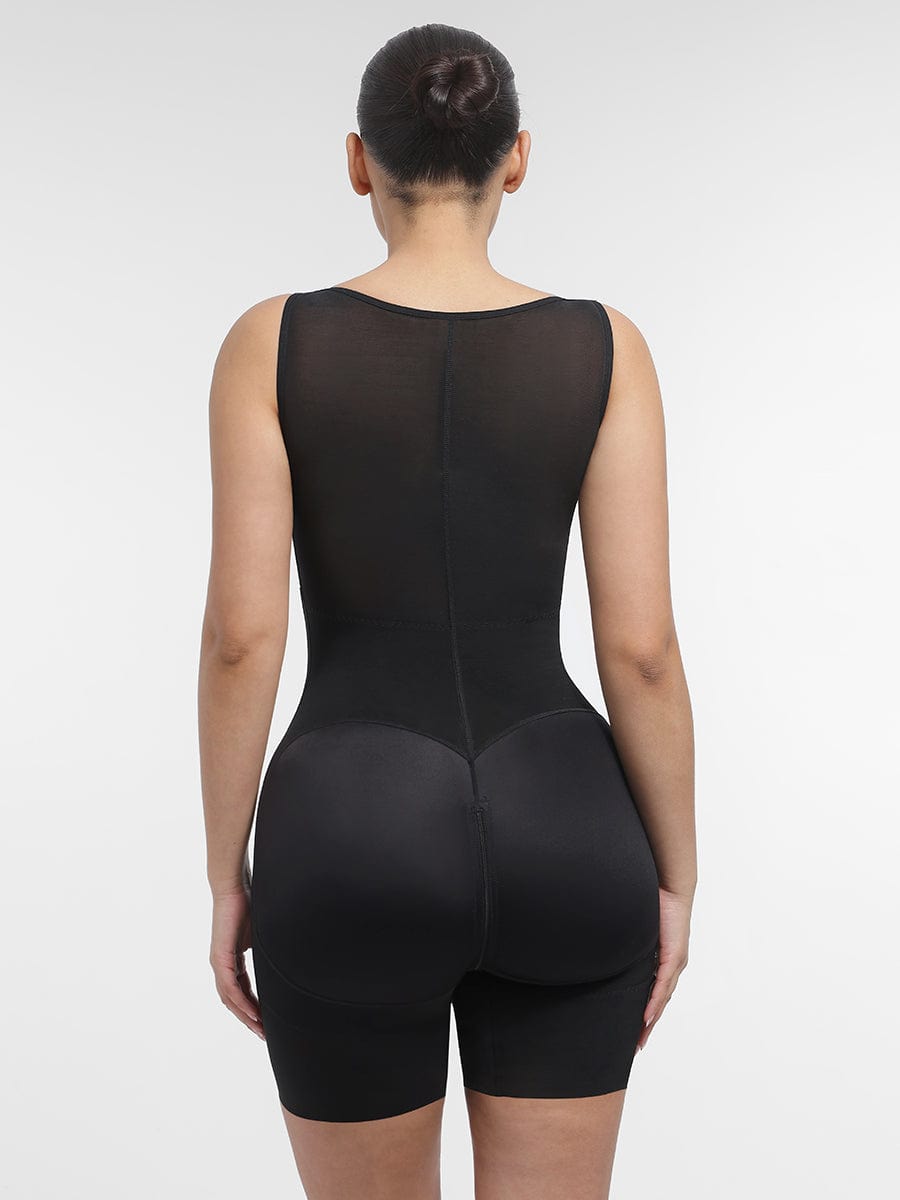 Shaping body with zipper
