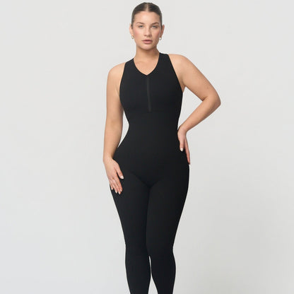 Shaping jumpsuit with zipper