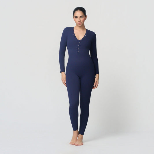 Shaping jumpsuit with buttons