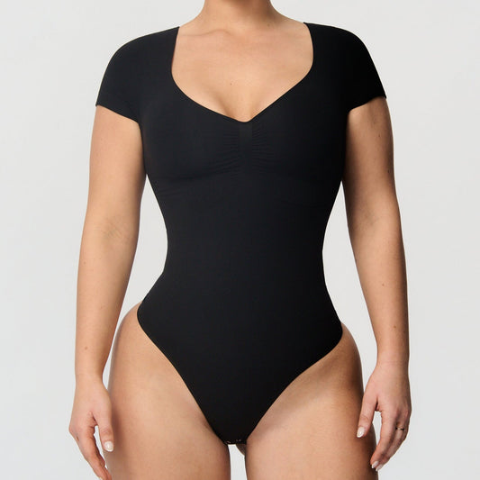 Shaping body with short sleeves