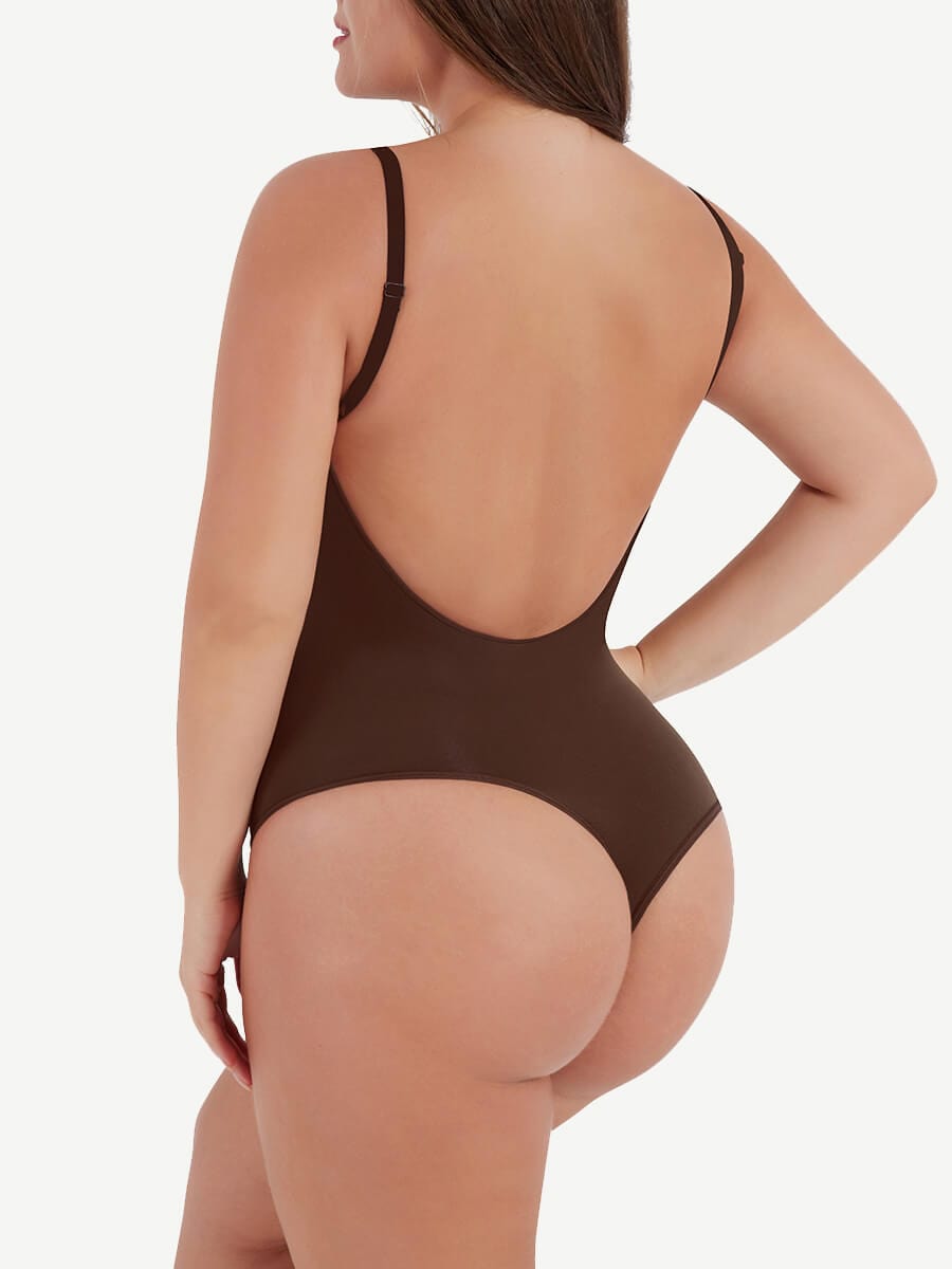 Seamless shaping body with open back