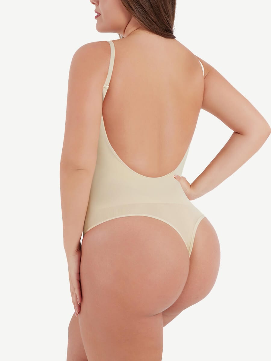 Seamless shaping body with open back
