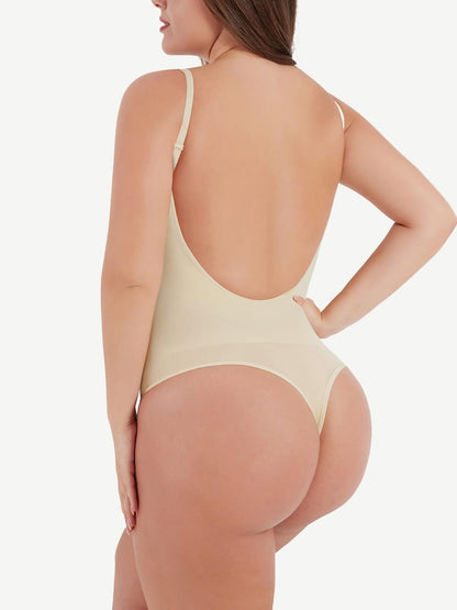 Seamless shaping body with open back