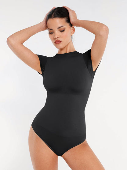 Seamless shaping body with short sleeves
