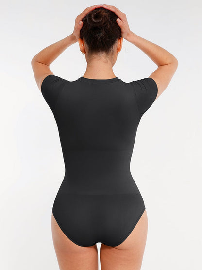 Seamless shaping body with short sleeves