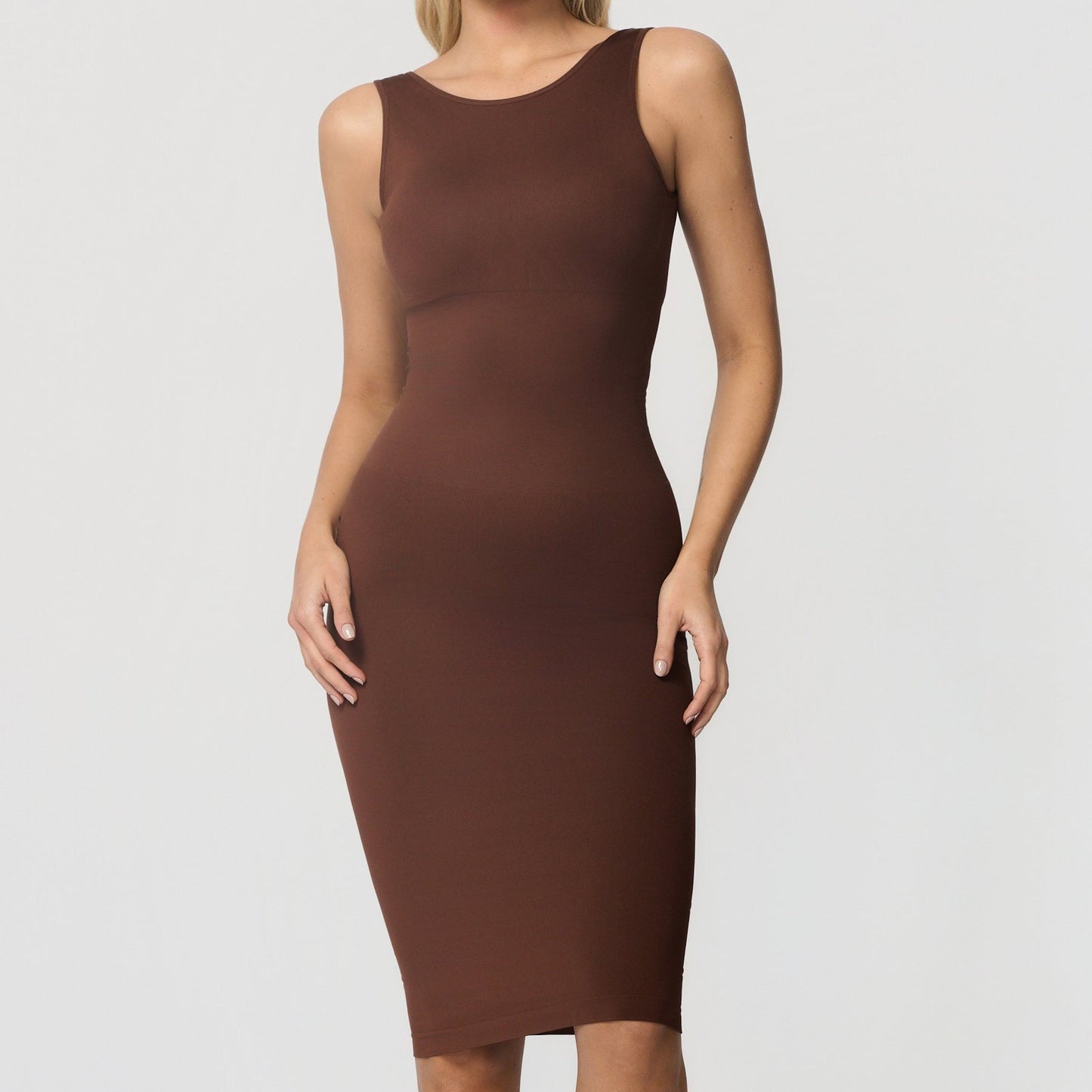 Seamless shaping dress with deep back