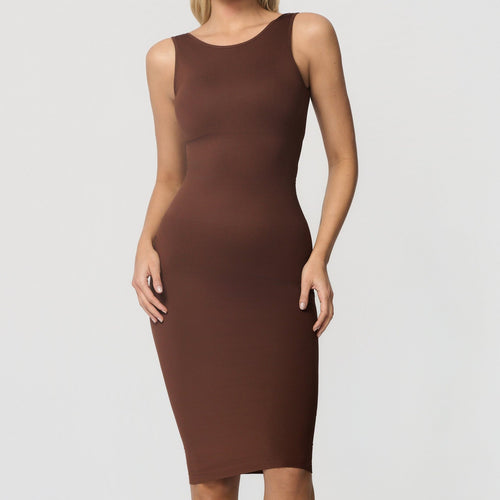 Seamless shaping dress with deep back