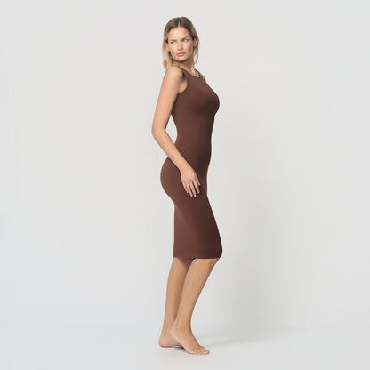 Seamless shaping dress with deep back