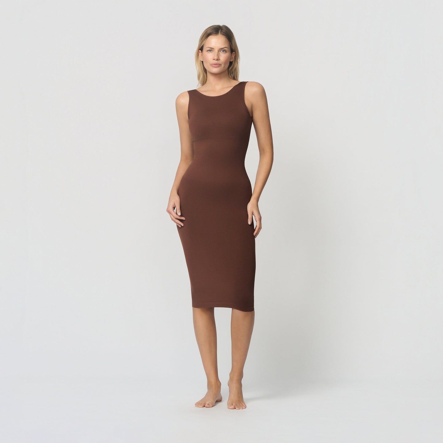 Seamless shaping dress with deep back