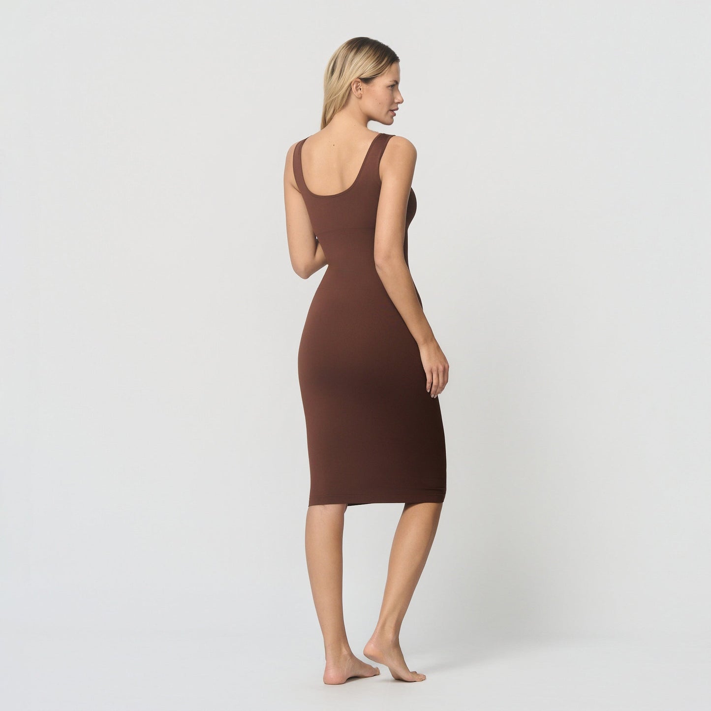 Seamless shaping dress with deep back