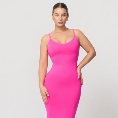 Seamless shaping dress with spaghetti straps