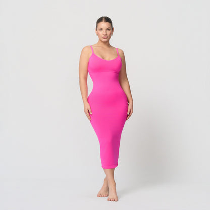 Seamless shaping dress with spaghetti straps